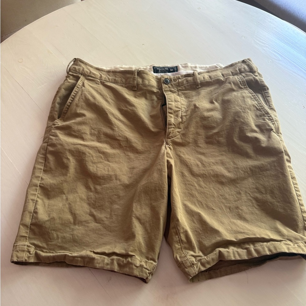 Abercrombie & Fitch Khaki Flat Front Shorts